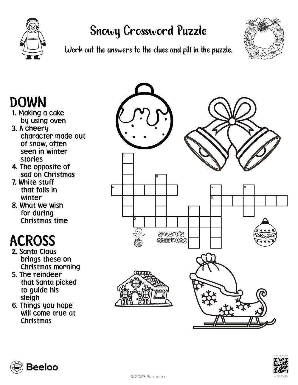 Christmas Crossword Puzzles Printable Free