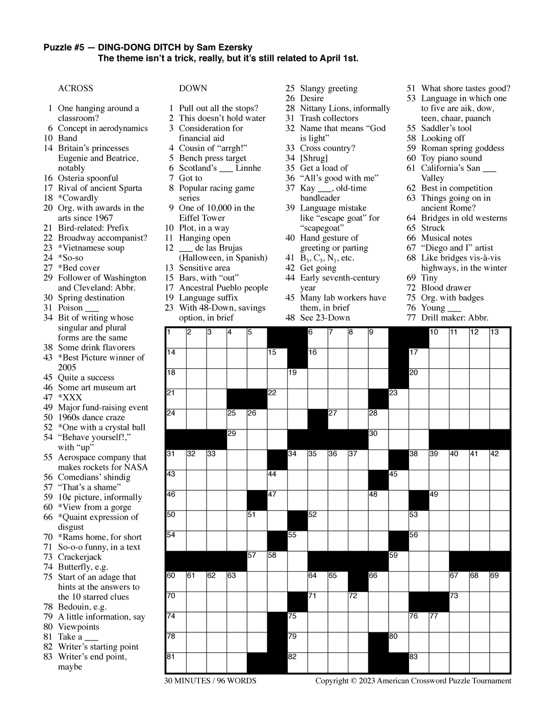 Easy Crossword Puzzles Pdf Printable
