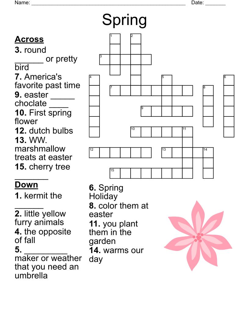spring crossword wordmint