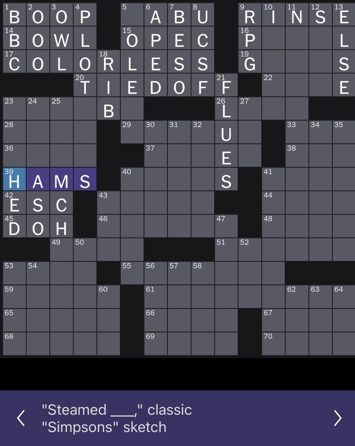 steamed hams but in a nyt crossword r steamedhams