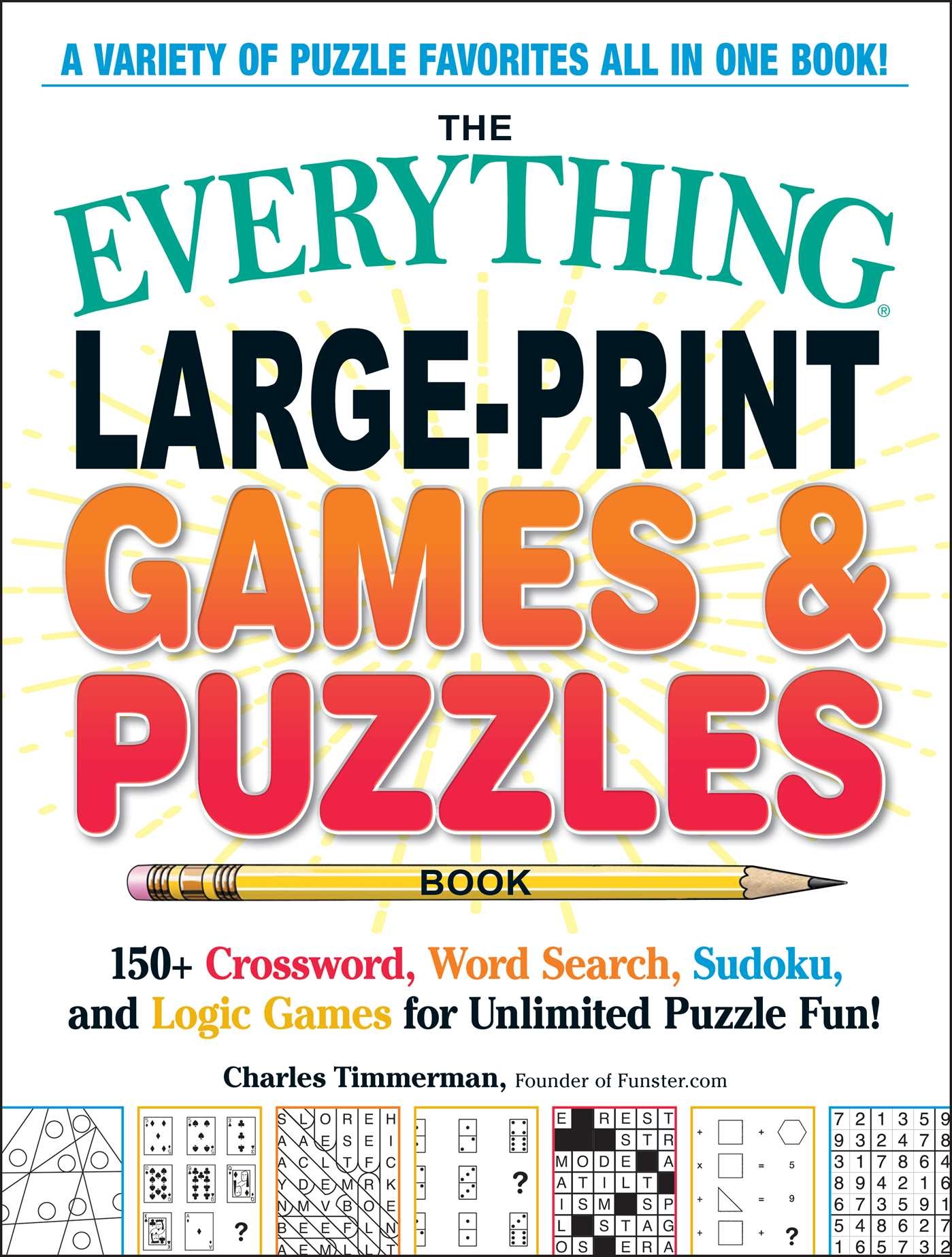 the everything large print games puzzles book book by charles timmerman official publisher page simon schuster