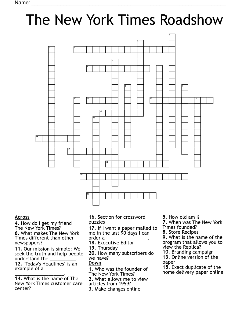 The New York Times Roadshow Crossword WordMint