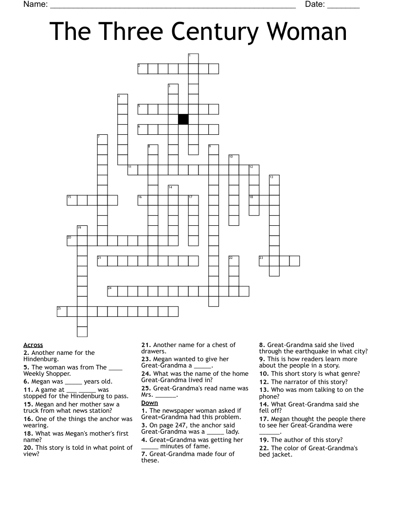 The Three Century Woman Crossword WordMint