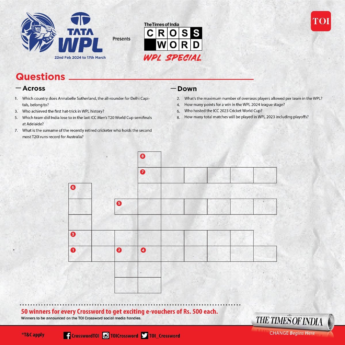The Times Of India Crossword TOI Crossword X