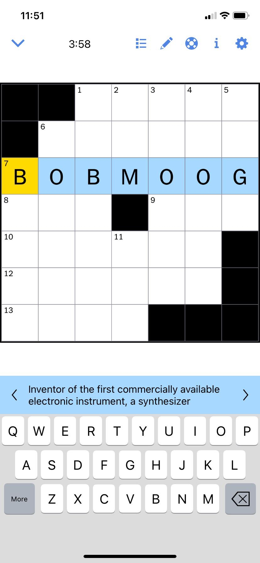 Today s Mini Crossword On NY Times R synthesizers