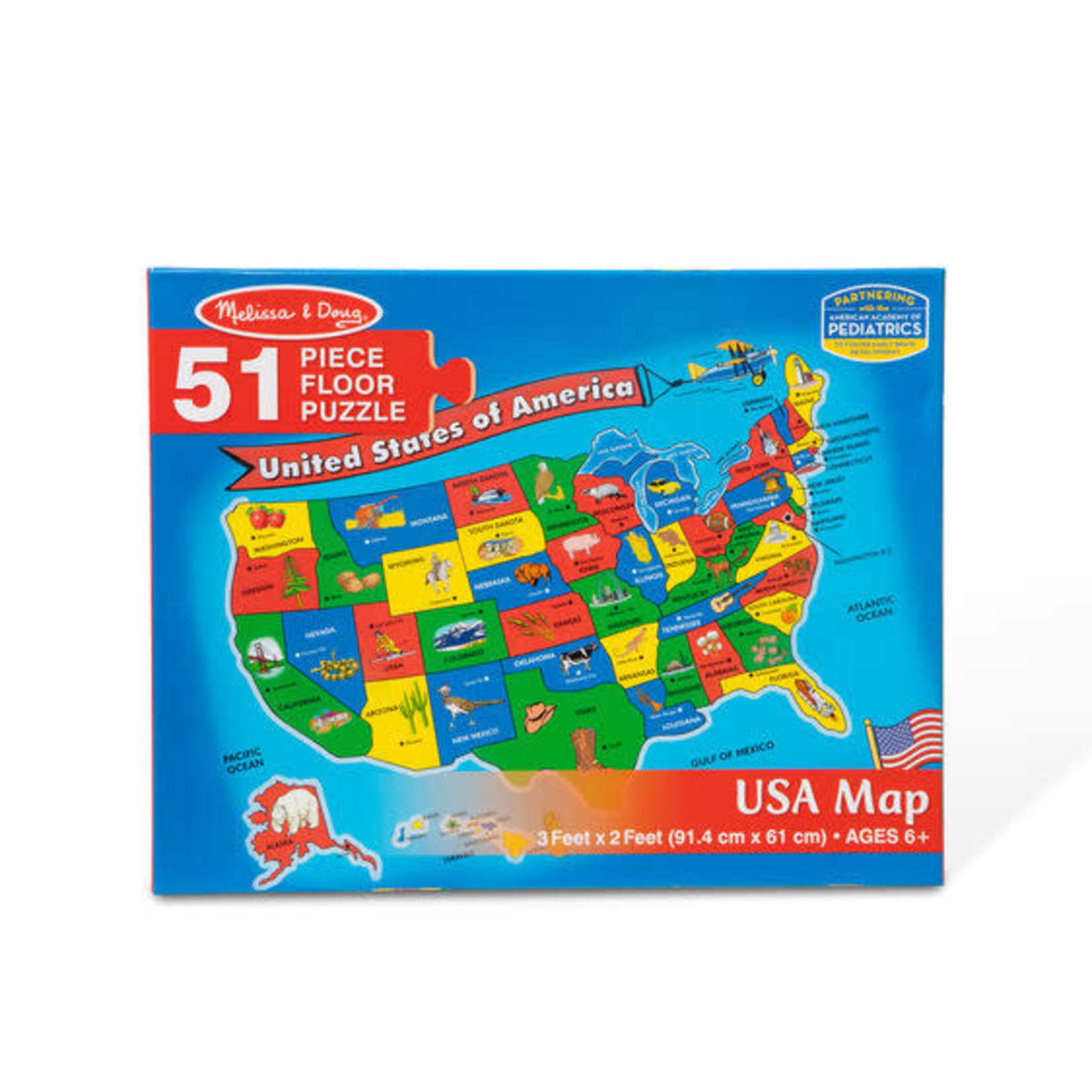 U S A United States Map 51 Piece Giant Floor Jigsaw Puzzle Labyrinth Games Puzzles