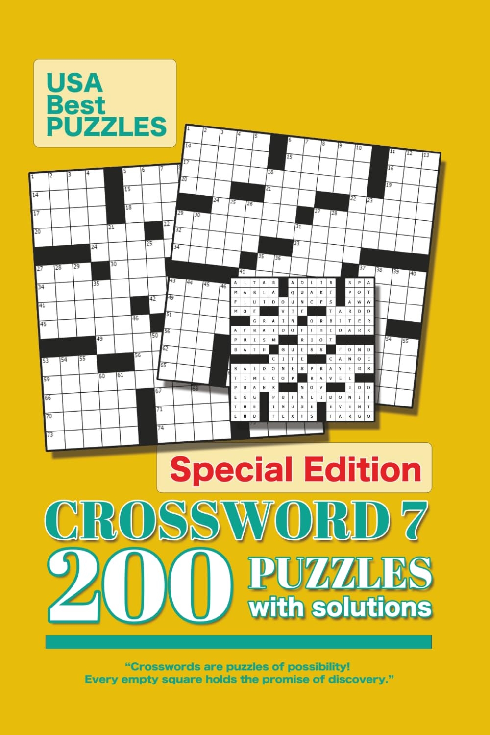 USA Best Crosswords 7 200 Puzzles Easy To Hard For Adults With Solutions PUZZLES USA 9798307673614 Amazon Books