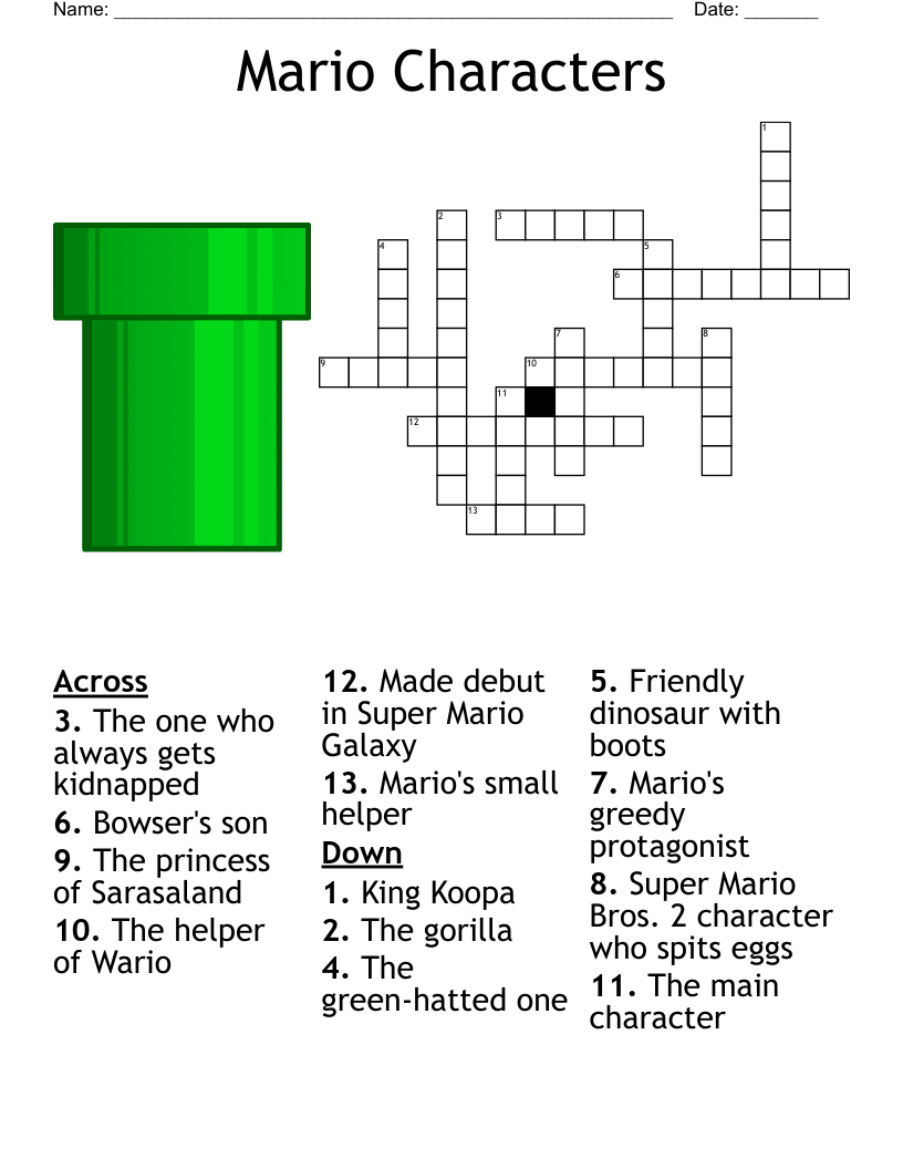 Video Games Crossword WordMint