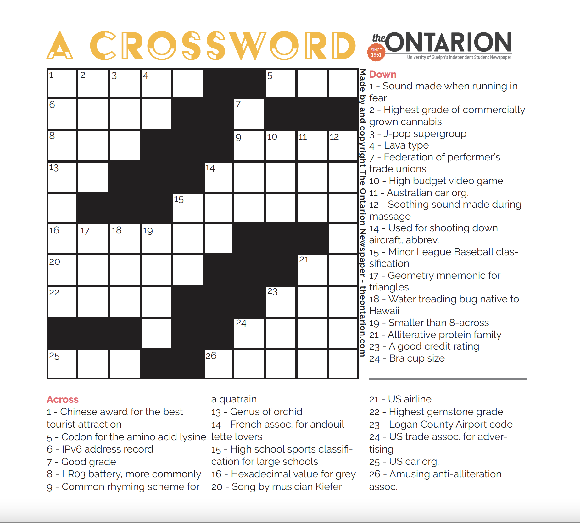 Printable Difficult Crossword Puzzles