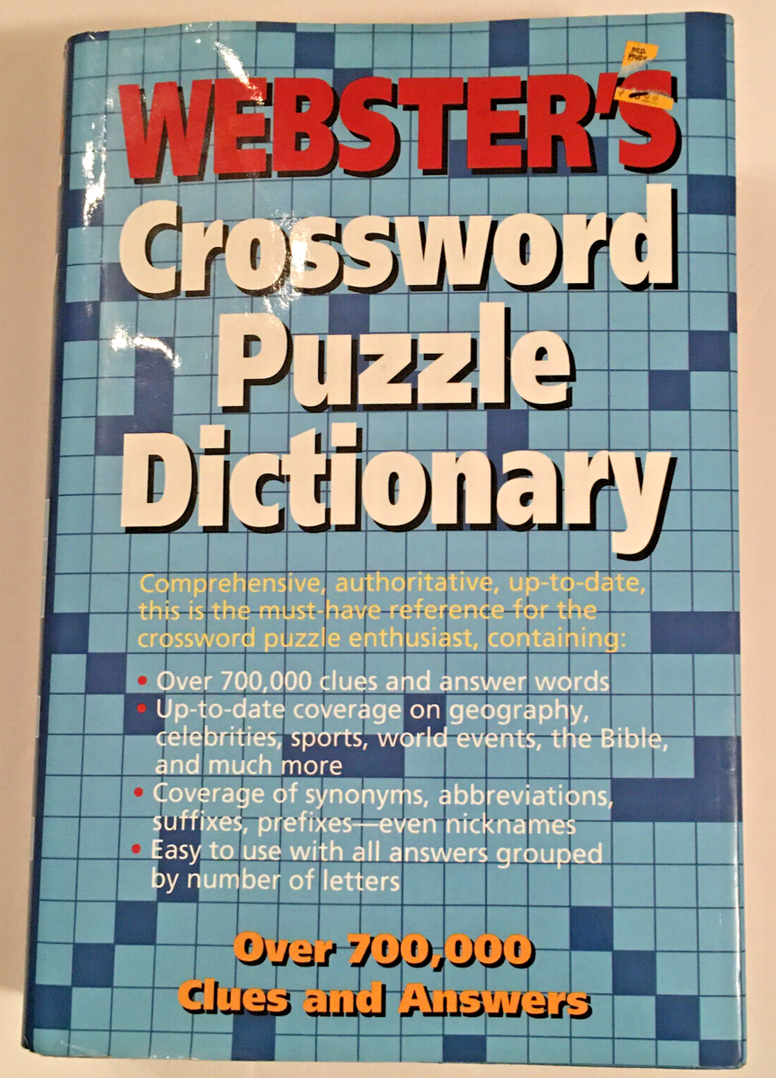 WEBSTER S CROSSWORD PUZZLE DICTIONARY Over 700 000 Clues Answers HB DJ EBay