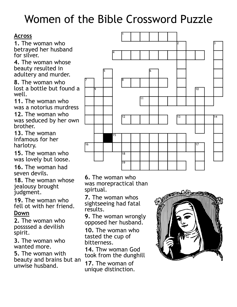 women of the bible crossword puzzle wordmint