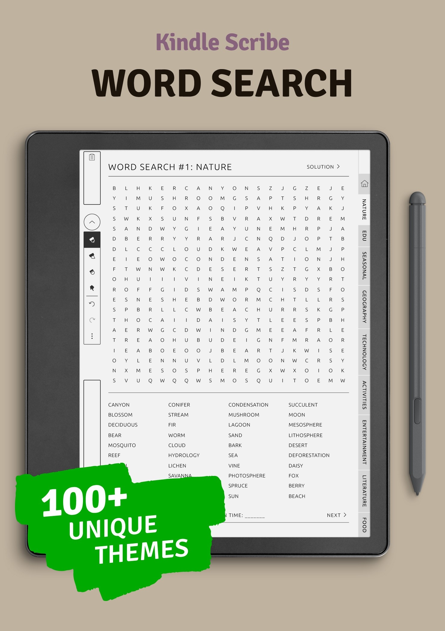 Word Search Puzzles For Kindle Scribe Hyperlinked PDF Download