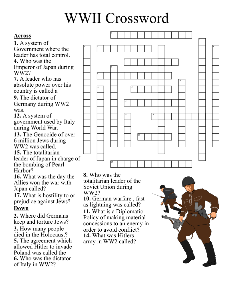 World War 2 History Crossword WordMint