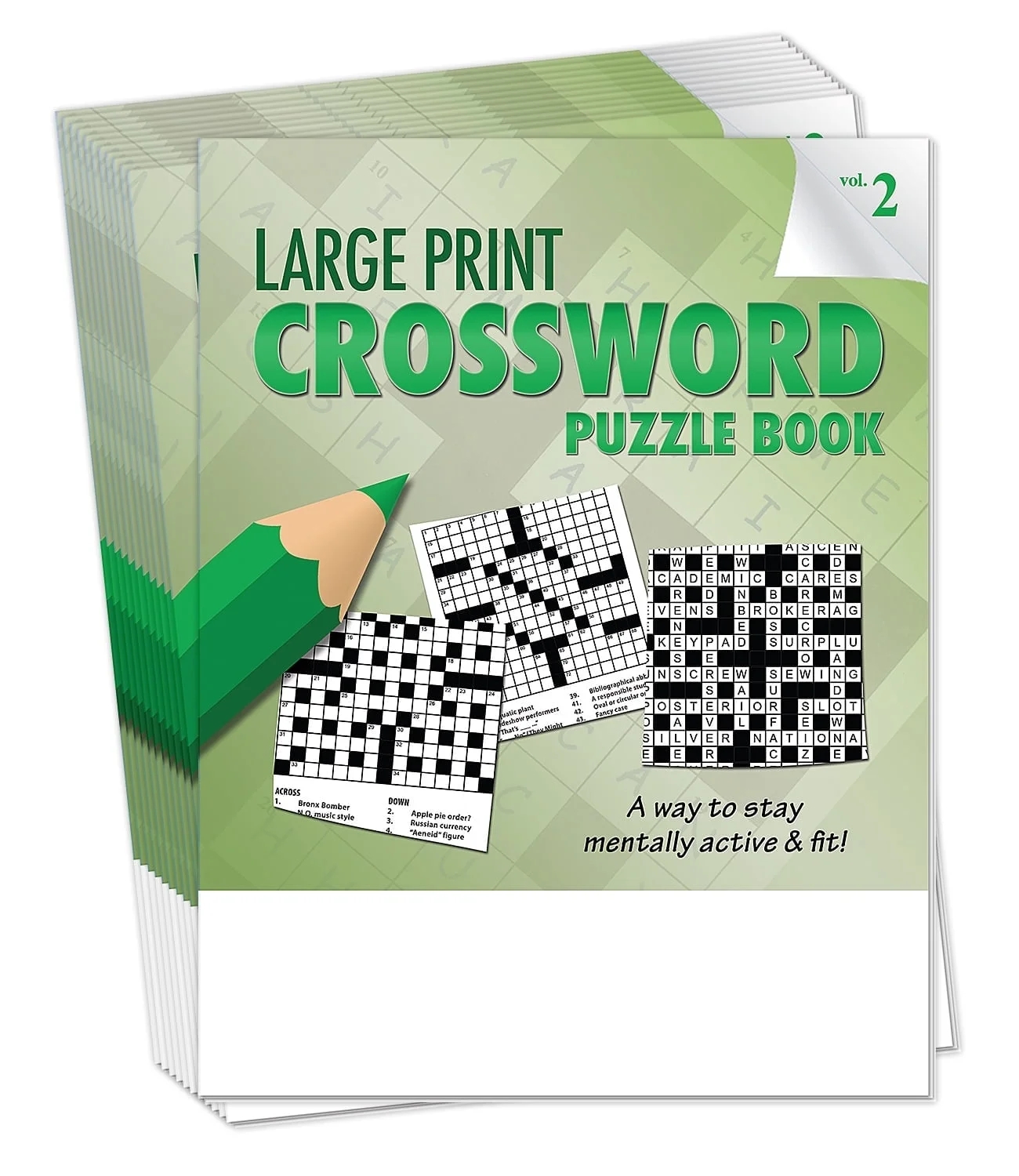 ZoCo 25 Pack Bulk Large Print Crossword Puzzle Books Vol 2 32 Pages Walmart Business Supplies